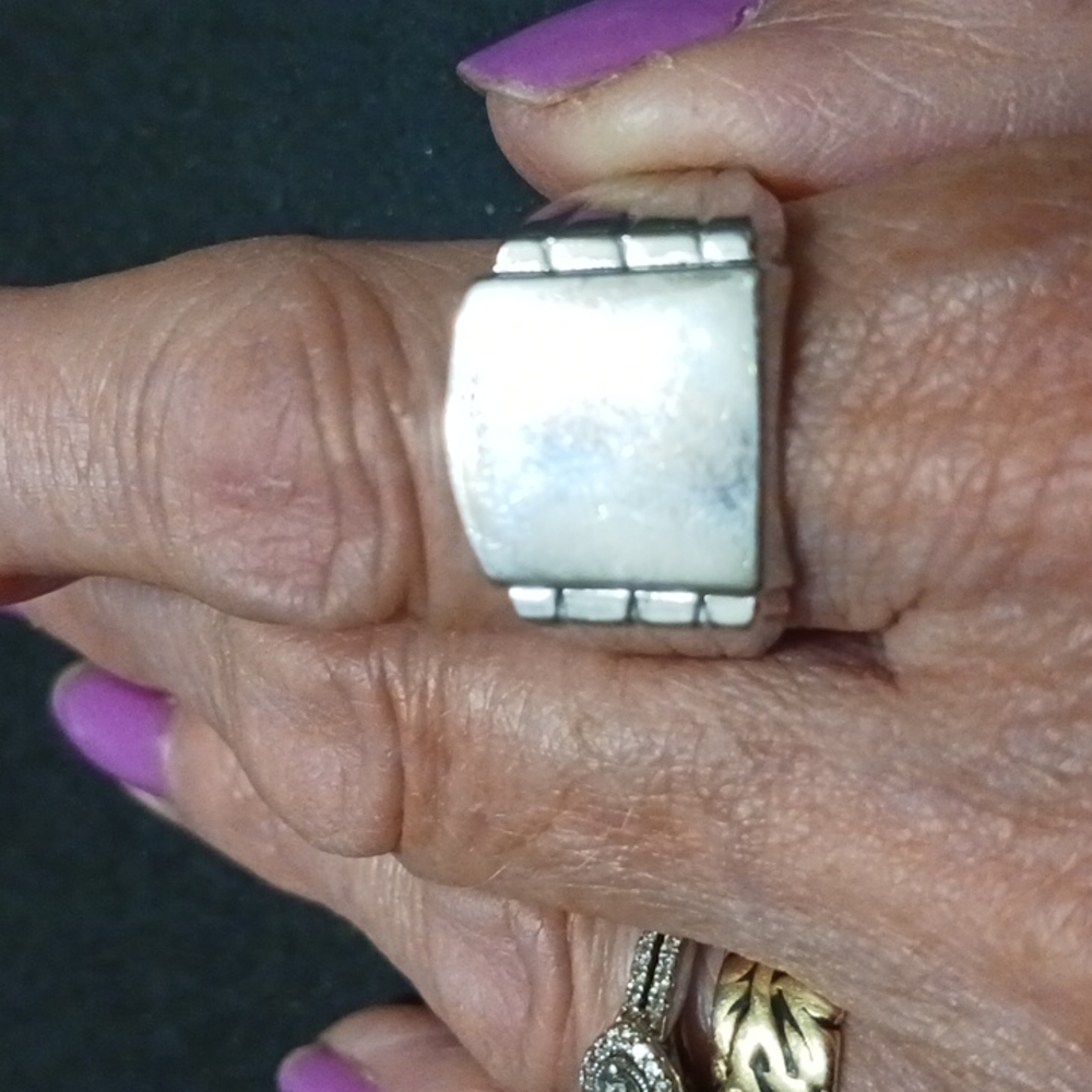 Men's Solid Sterling Initial Ring - image 3